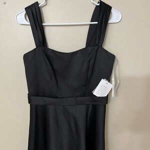 David's Bridal Classic Black Midi Dress